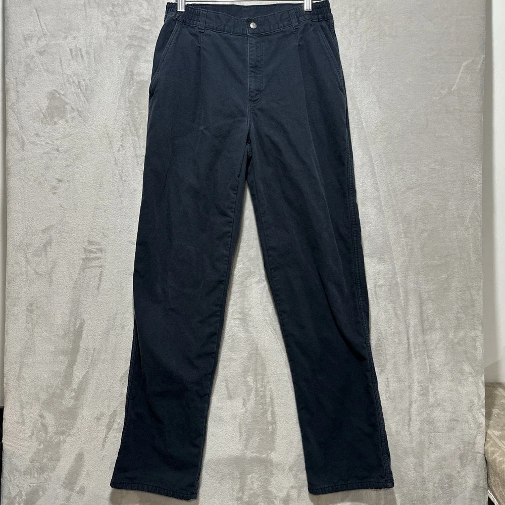 Vintage LL Bean Pants Size‎ 32 Black Flannel Lined Outdoor Made in USA